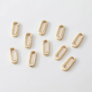 2PCS 14k Plated Oval Spring Buckle Bracelet Link for Jewelry Making