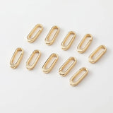 2PCS 14k Plated Oval Spring Buckle Bracelet Link for Jewelry Making