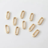 2PCS 14k Plated Oval Spring Buckle Bracelet Link for Jewelry Making