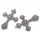 2PCS Large Filigree Cross Charm Pendant DIY Necklace Jewelry