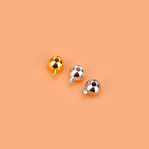 2PCS 925 Sterling Silver Crimp & End Beads for DIY Bracelet Necklace Making