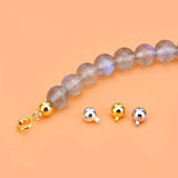 2PCS 925 Sterling Silver Crimp & End Beads for DIY Bracelet Necklace Making