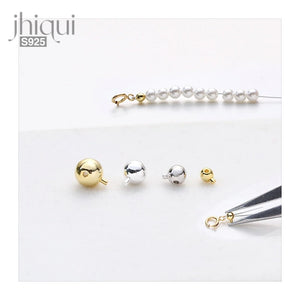 2PCS 925 Sterling Silver Crimp & End Beads for DIY Bracelet Necklace Making