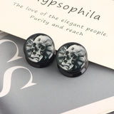 2PCS Skull Ear Gauge Plugs 4-16mm Flesh Tunnel Stretcher Dilatacione