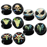 2PCS Skull Ear Gauge Plugs 4-16mm Flesh Tunnel Stretcher Dilatacione
