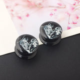2PCS Skull Ear Gauge Plugs 4-16mm Flesh Tunnel Stretcher Dilatacione
