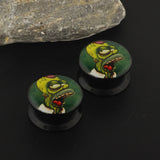 2PCS Skull Ear Gauge Plugs 4-16mm Flesh Tunnel Stretcher Dilatacione
