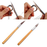 2PCS Agate Burnisher Silver Jewellery Tool with Bamboo Iron Handle