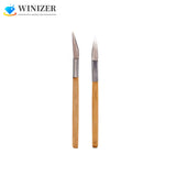2PCS Agate Burnisher Silver Jewellery Tool with Bamboo Iron Handle