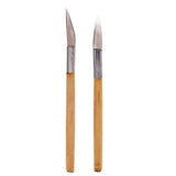 2PCS Agate Burnisher Silver Jewellery Tool with Bamboo Iron Handle