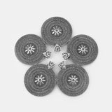2PCS Antique Boho Large Round Snowflake Flower Charms Pendant