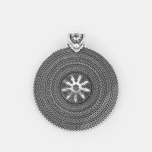2PCS Antique Boho Large Round Snowflake Flower Charms Pendant