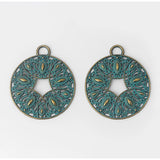 Antique Bronze Greek Patina Peacock Feather Charms Pendants