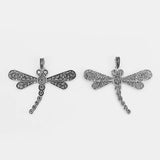 2PCS Antique Large Dragonfly Charms Pendants for Necklace Making 83x61mm