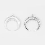 2PCS Antique Large Ox Horn Crescent Moon Charms Pendants Jewelry Findings