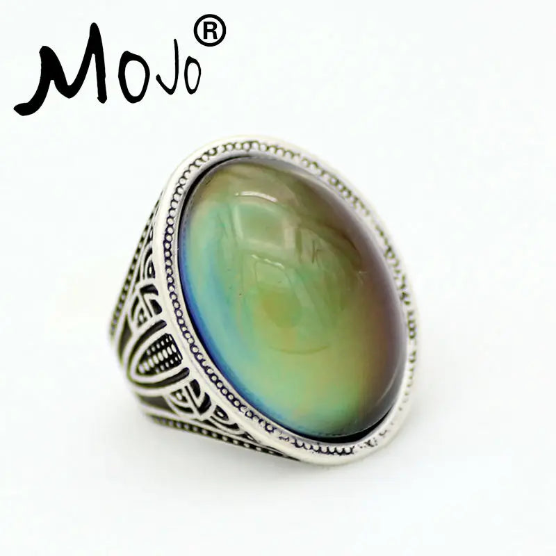 Antique Silver Plated Mood Rings Set For Women/Men