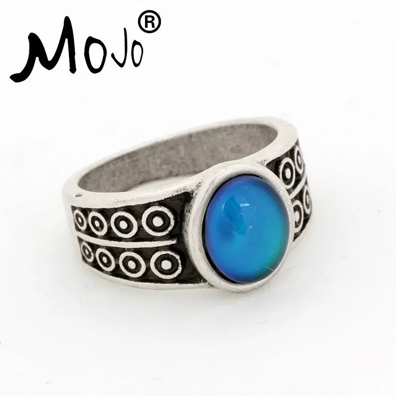 Antique Silver Plated Mood Rings Set For Women/Men