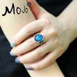 2PCS Antique Silver Plated Mood Rings Set For Women/Men 008-006