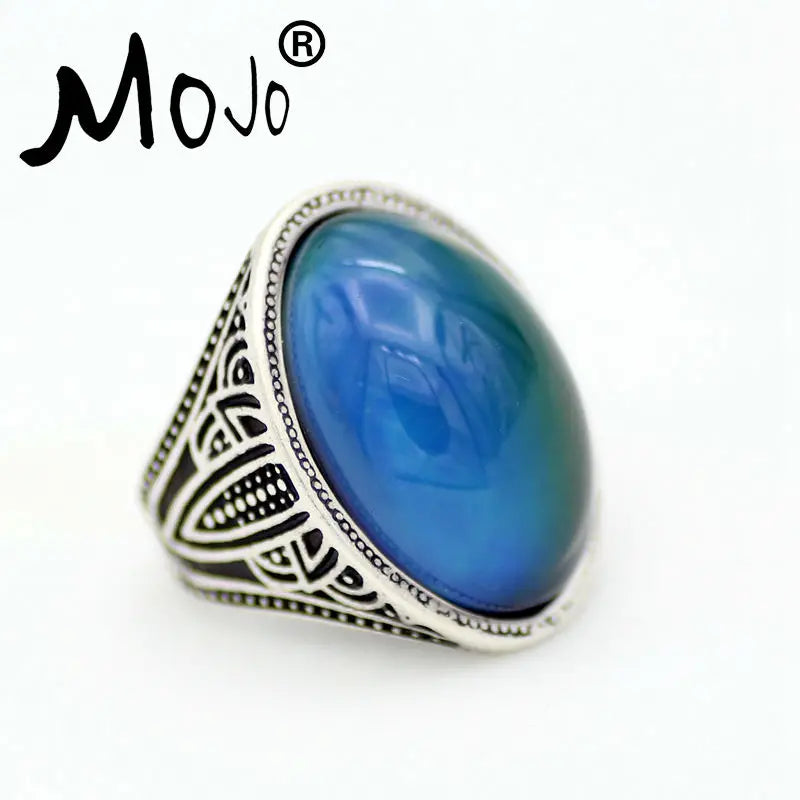 Antique Silver Plated Mood Rings Set For Women/Men