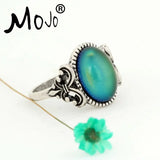 2PCS Antique Silver Plated Mood Rings Set For Women/Men 008-006