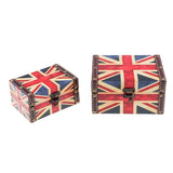 2PCS Antique Wooden Jewelry Box Makeup Organizer