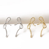 2PCS Bow Ear Studs Silver Needle 14k Plated DIY Earrings