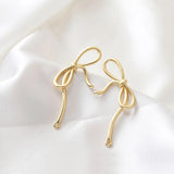 2PCS Bow Ear Studs Silver Needle 14k Plated DIY Earrings