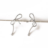 2PCS Bow Ear Studs Silver Needle 14k Plated DIY Earrings