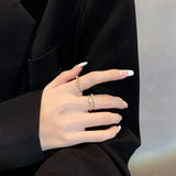 Zircon Bow Tie Open Ring Crystal Finger Adjustable Wedding Jewelry