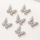 2PCS Butterfly Zircon Pendant 14k Plated for DIY Earrings Necklace