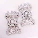 2PCS CZ Micro Pave Bow Flower Box Clasp