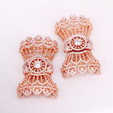 2PCS CZ Micro Pave Bow Flower Box Clasp