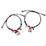 2PCS Christmas Bracelet Santa Claus Couple Jewelry