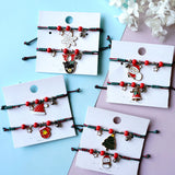 2PCS Christmas Bracelet Santa Claus Couple Jewelry