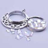 2PCS Christmas Snowflake Glass Living Memory Locket Pendant