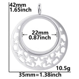 2PCS Christmas Snowflake Glass Living Memory Locket Pendant