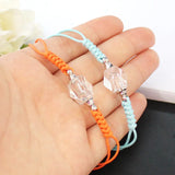 Crystal Vials Urn Bracelet & Brown Cord Cuff Cremation Jewelry