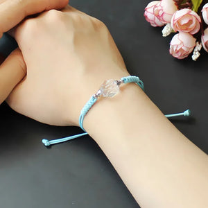 Crystal Vials Urn Bracelet & Brown Cord Cuff Cremation Jewelry