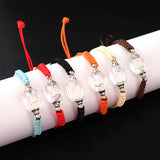 Crystal Vials Urn Bracelet & Brown Cord Cuff Cremation Jewelry