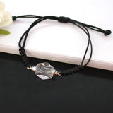 Crystal Vials Urn Bracelet & Brown Cord Cuff Cremation Jewelry
