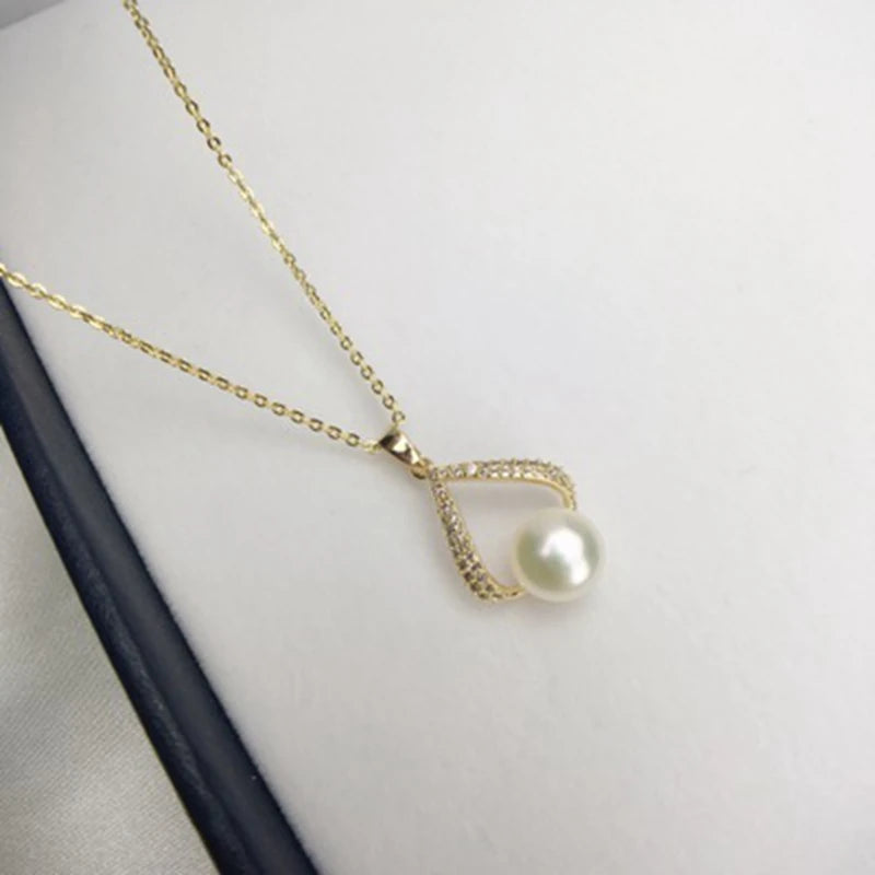 2PCS 14K Gold Filled Freshwater Pearl Pendant Necklaces DIY Jewelry