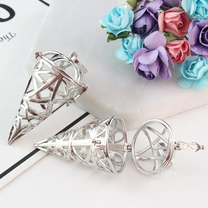 2PCS Icecream Cage Locket Copper Pendant Women Jewelry