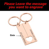 2PCS Couples Keychain Anniversary Gift Husband Wife Boyfriend Girlfriend Keyring