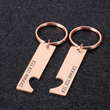2PCS Couples Keychain Anniversary Gift Husband Wife Boyfriend Girlfriend Keyring