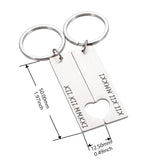 2PCS Couples Keychain Anniversary Gift Husband Wife Boyfriend Girlfriend Keyring