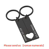 2PCS Couples Keychain Anniversary Gift Husband Wife Boyfriend Girlfriend Keyring