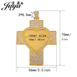 Cross Pendant Base With Rhinestone Bezel 30mm Heart Blank Tray