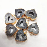 2PCS Crystal Heart Shape Pendants 18MM Women's Necklace DIY Accessories