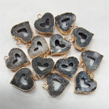 2PCS Crystal Heart Shape Pendants 18MM Women's Necklace DIY Accessories