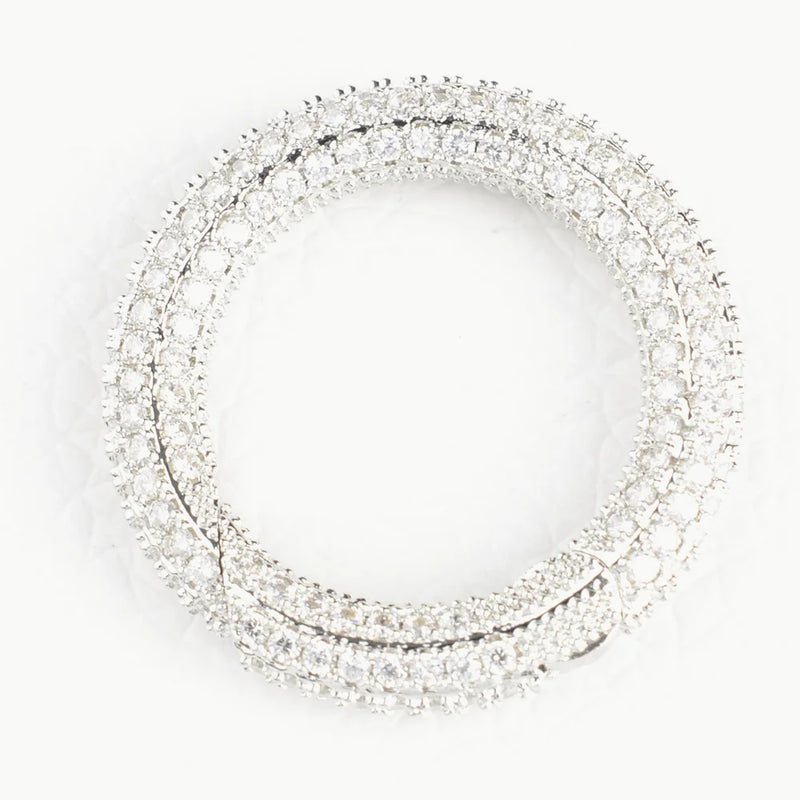 Crystal Zirconia Round Buckle Clasp, CZ Interlocking Clasp, Jewelry Findings